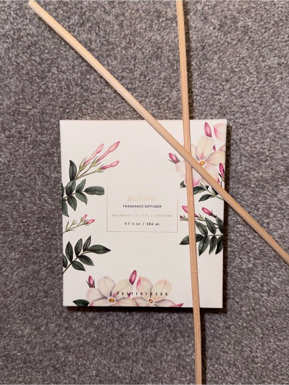 Pottery Barn Pink & Green Floral Reed Diffuser